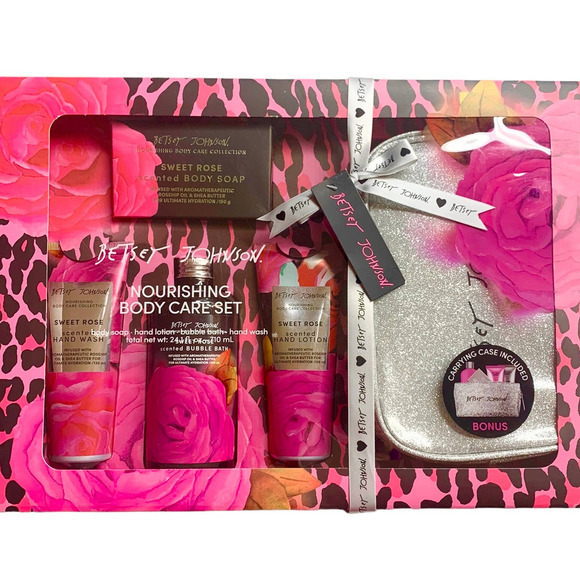 Betsey Johnson 5 PC Sweet Rose Body Care‎ Set - Picture 1 of 8